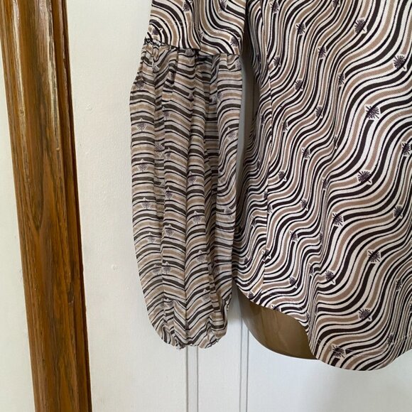 Sportmax Bell Sleeve Blouse | Cotton & Silk Luxury Max Mara Design - Picture 4 of 12